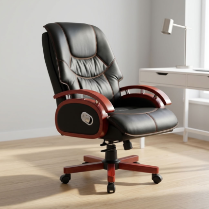 Executive Reclining Leather Office Chair in Kenya – Comfort, Style, and Productivity Upgrade Your Workspace with an Executive Reclining Leather Office Chair The Executive Reclining Leather Office Chair is an excellent choice for professionals seeking comfort, flexibility, and a sophisticated office appearance. Designed for executive offices and modern workspaces, this chair combines a stylish leather or leather-look finish with a reclining design. It provides a comfortable seating option for computer work, meetings, reading, and other daily business activities. Whether you are furnishing a director's office in Nairobi or upgrading a home office elsewhere in Kenya, this executive chair adds a professional touch to your workspace. Premium Leather Finish and Comfortable Seating The leather upholstery gives this executive office chair an elegant appearance that complements modern office furniture. Its smooth finish pairs well with executive desks, boardroom tables, and computer workstations. Depending on the model, the chair may feature a generously padded seat, supportive backrest, and cushioned armrests. These features can help improve seating comfort during extended working sessions. The leather-style surface is also generally easy to wipe clean using suitable care products, helping maintain a neat and professional appearance. Reclining Function for Flexible Seating One of the main advantages of an executive reclining leather chair is its adjustable backrest. Depending on the model, users may recline the backrest to a preferred angle for a change in sitting position. Some designs include a tilt mechanism, adjustable seat height, swivel functionality, and smooth-rolling caster wheels. These features offer flexibility for different office tasks and working preferences. The reclining function should be used according to the manufacturer's instructions. For regular desk work, adjust the chair so your feet rest comfortably on the floor and your arms align naturally with the desk. Confirm the available reclining positions and adjustment mechanisms before purchasing. Ideal for Directors, Managers, and Home Offices The Executive Reclining Leather Office Chair suits company directors, senior managers, entrepreneurs, consultants, and home-based professionals. It works well in private offices, corporate workspaces, executive suites, and selected meeting areas. Pair it with a matching executive desk or office storage cabinet to create a coordinated and professional environment.