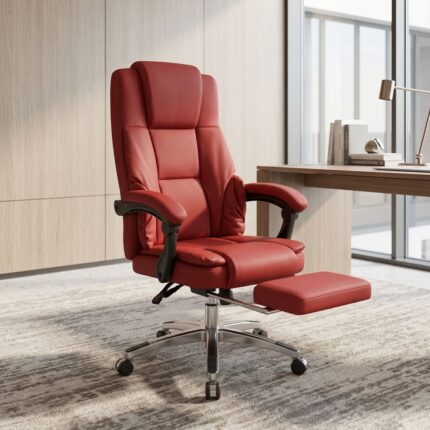 Adjustable Leather Executive Seat – Premium Executive Office Chair in Kenya Upgrade your workspace with the Adjustable Leather Executive Seat, a stylish seating solution for modern offices and home workstations. Designed to combine executive elegance with everyday functionality, this chair suits managers, business owners, professionals, and remote workers. Its leather finish creates a polished appearance, while its adjustable design helps you find a suitable sitting position for your daily tasks. Whether you are furnishing a corporate office or improving your home workspace, this executive seat offers a practical addition to your office furniture. Elegant Leather Design for Professional Spaces The Adjustable Leather Executive Seat features a sophisticated appearance that complements contemporary office interiors. Its leather upholstery adds a refined touch to executive offices, boardrooms, and private workspaces. In addition, its professional design pairs well with executive desks, wooden office tables, and modern workstations. Furthermore, the chair can help create a coordinated workspace when matched with suitable office furniture. You can use it in a managerial office, business premises, or home study. As a result, your workspace can maintain a professional look while meeting your everyday seating needs. Adjustable Features for Personalised Comfort A suitable seating position can make everyday office work more comfortable. The adjustable design allows you to adapt the chair to your workstation, depending on the features included in the model. For example, some executive seats offer adjustable seat height, swivel movement, reclining functions, or armrests. Moreover, correct chair positioning helps you work more comfortably at a desk or computer. Therefore, adjust the seat to suit your desk height and maintain a natural sitting posture. Remember to take regular movement breaks during extended periods of sitting. Before purchasing, confirm the available adjustment mechanisms, upholstery material, base construction, and weight capacity, as these specifications may vary by model. Ideal for Offices and Home Workstations The Adjustable Leather Executive Seat suits corporate offices, private businesses, managerial workspaces, and home offices. For example, professionals can use it for computer work, document preparation, online meetings, and administrative tasks. Additionally, its executive styling makes it a suitable choice for businesses seeking attractive and functional office seating.